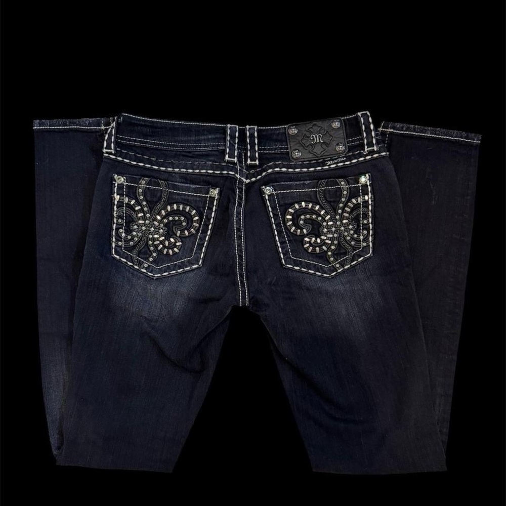 Miss Me 100% Original 100% Authentic Boot Cut Jeans with Embellished Pockets